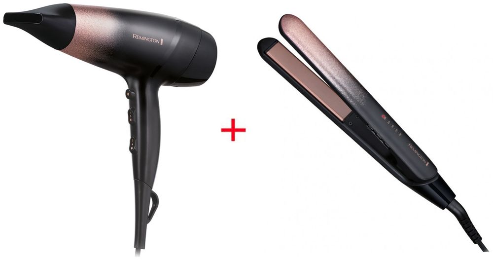 Фен Remington D5305 чёрный + Выпрямитель S5305 черный