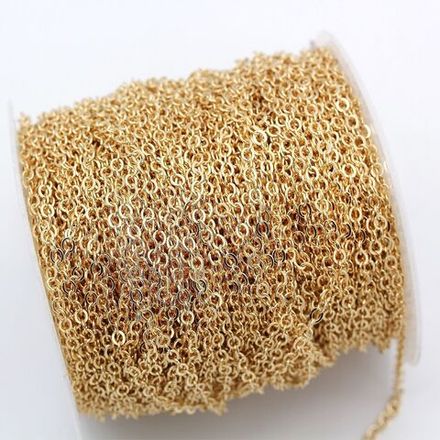 Цепь для украшений 2мм, цвет темное золото (якорная)