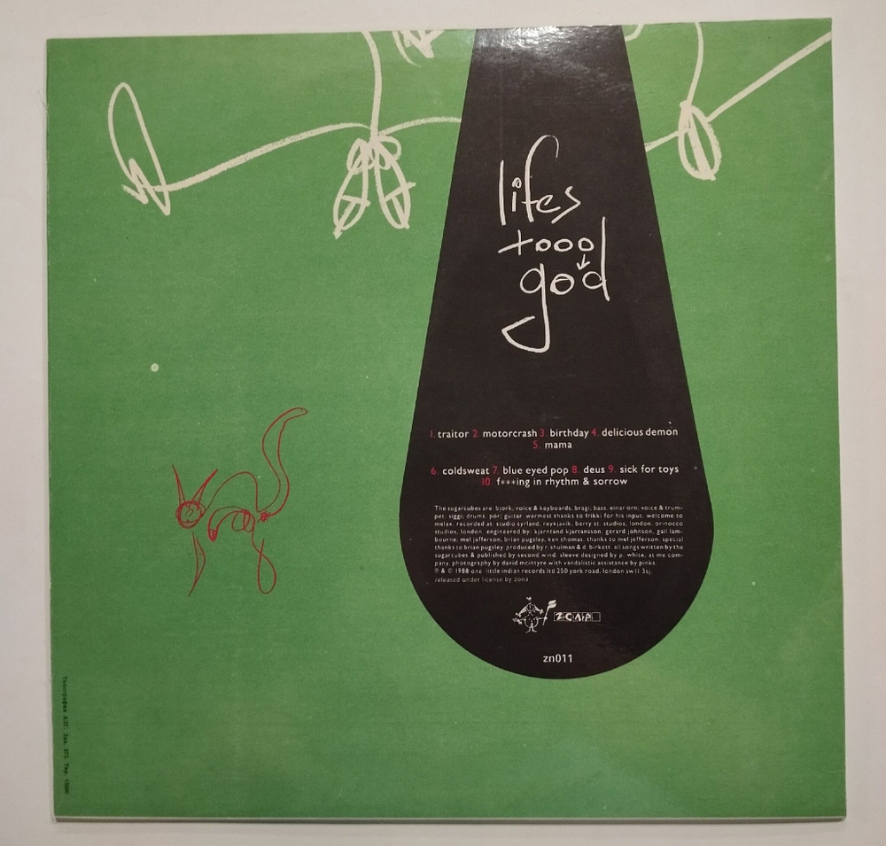 Винтажная виниловая пластинка LP The Sugarcubes Lifes Too Good (Литва 1991)