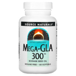 Source Naturals, Мега-GLA 300, 60 мягких капсул