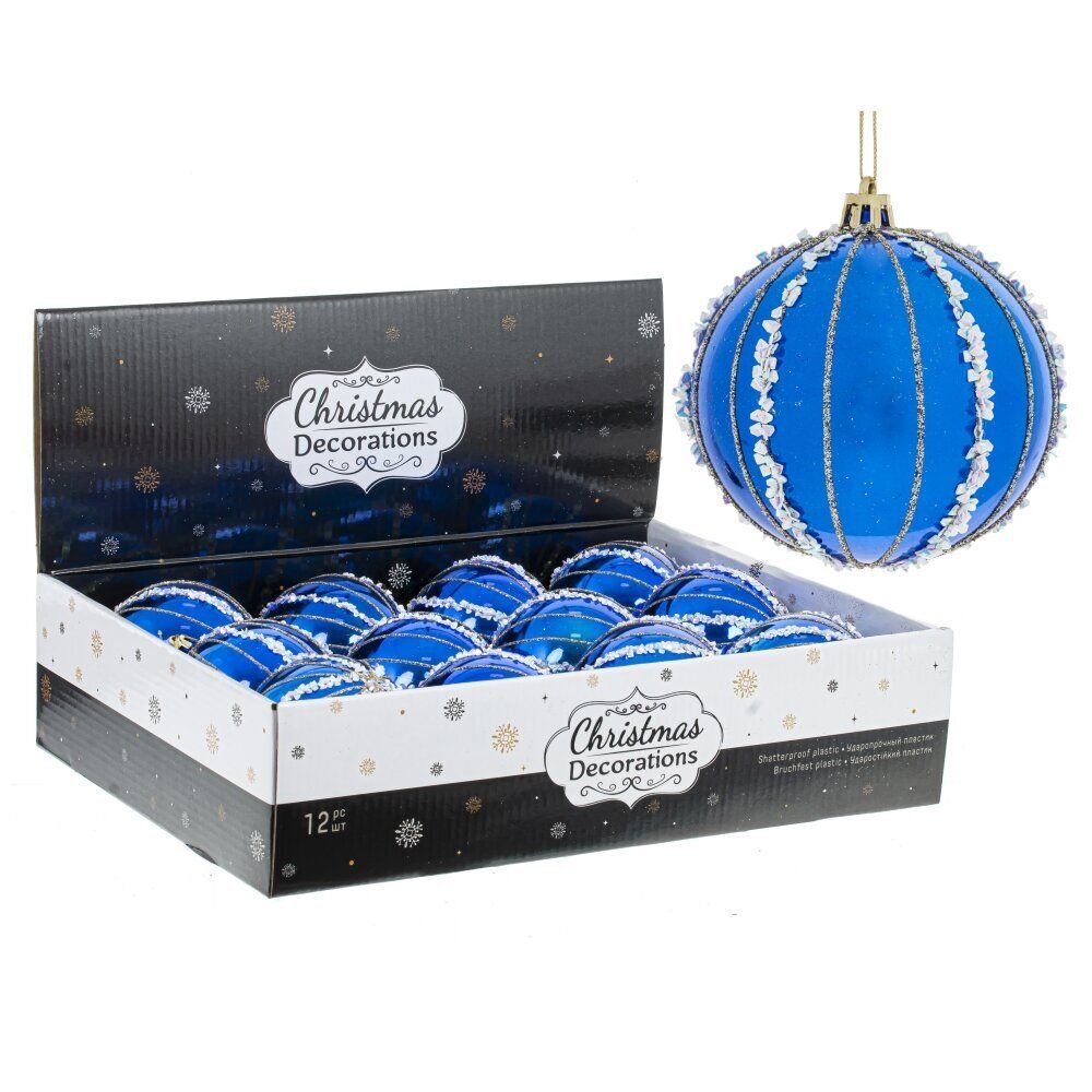 GAEM Набор из 12шт Украшение новогоднее "Шар", D 8 см, L35 W27 H8,5 см