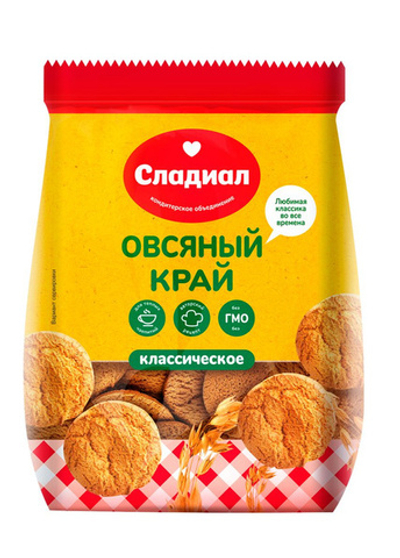 Печенье сдобное Сладиал Овсяный край классическое 400 г
