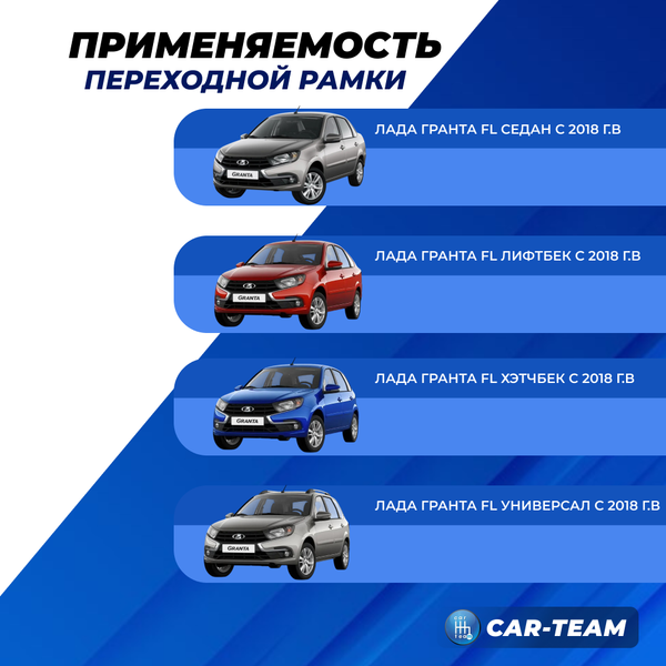 Рамка переходная для установки магнитолы 1DIN на Лада Гранта FL