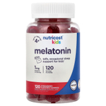Nutricost, мелатонин для детей от 4 лет, со вкусом клубники, 1 мг, 120 жевательных таблеток