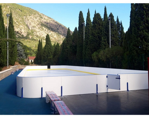 Хоккейная коробка из стеклопластика толщиной 5 мм, с обычными бортами, без ограждения из сетки