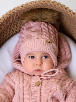 Вязаный конверт на выписку для новорожденного теплый