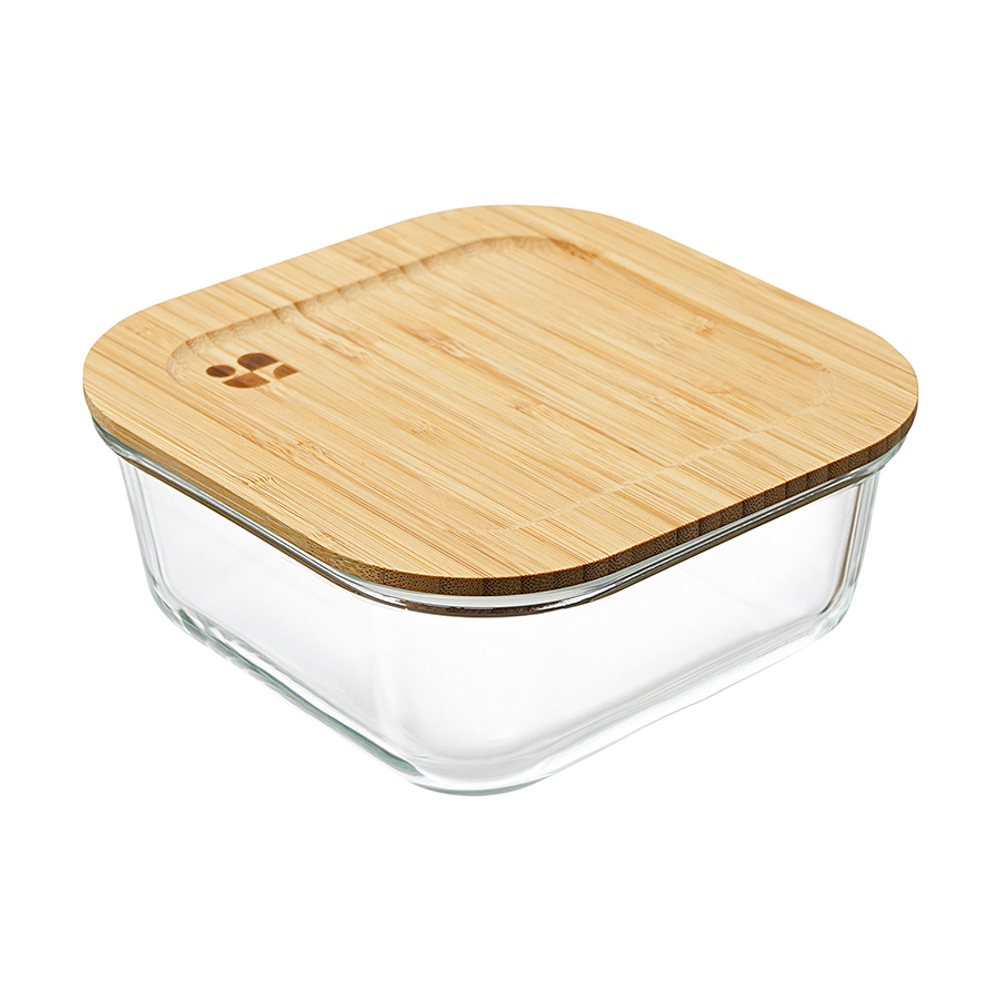 Контейнер для запекания и хранения eco store с крышкой из бамбука, 800 мл