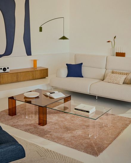 Журнальный столик Adularia из стекла коричневого цвета 85 x 85 Испания