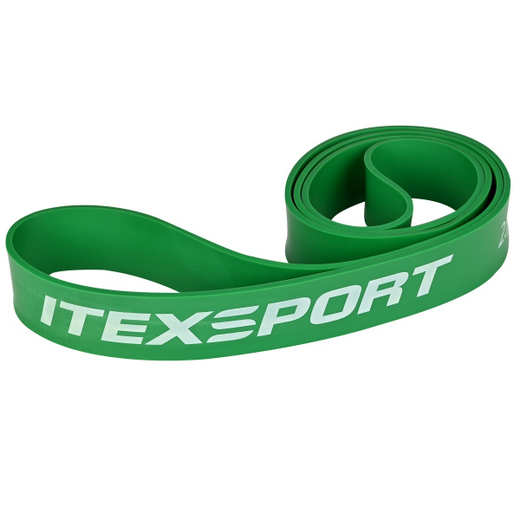 ITEX SPORT резинка для подтягивания на турнике, эспандер ленточный зеленый (сопротивление 25-70 кг), оптом