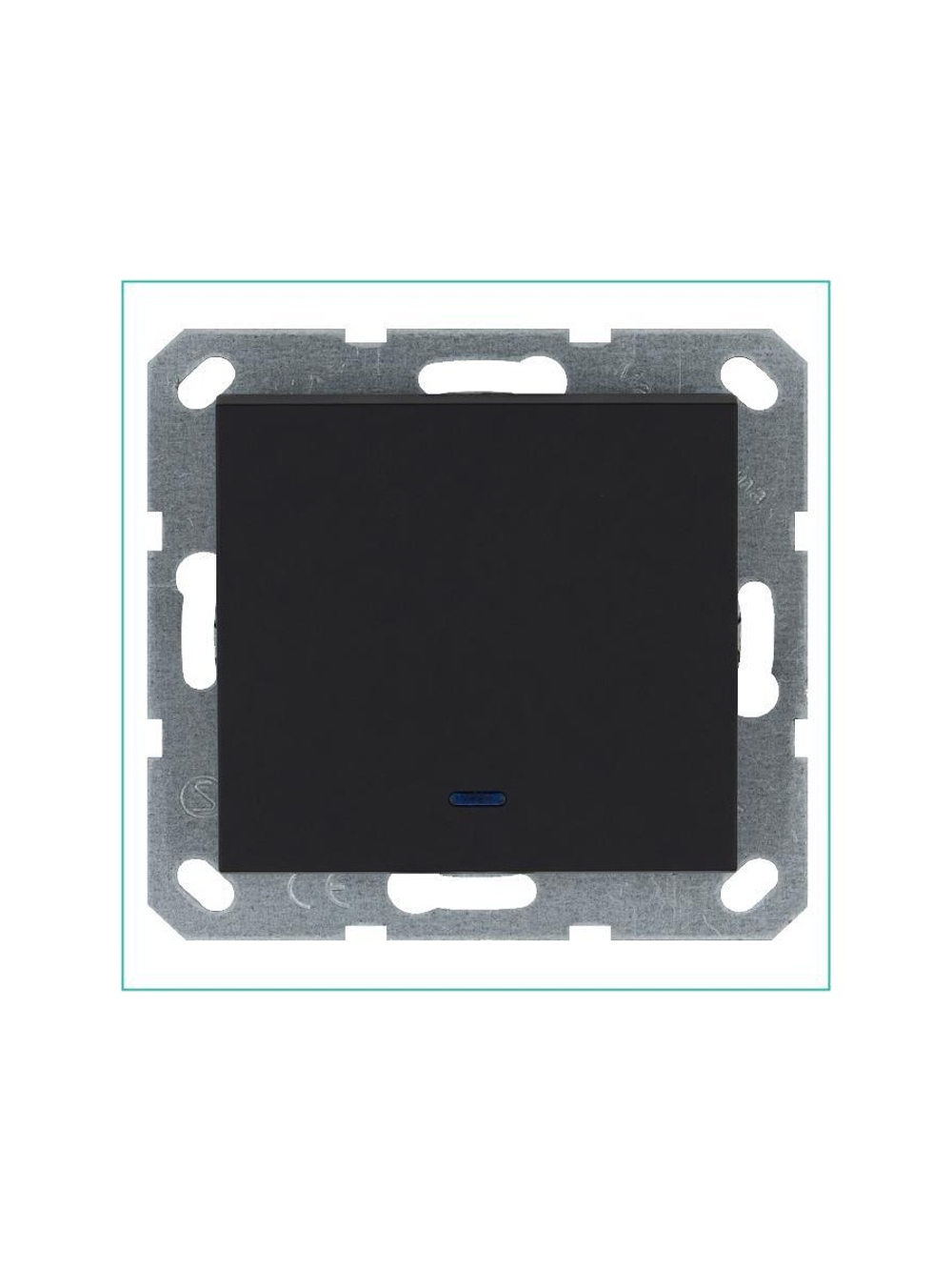 Выключатель 1-кл. 10А IP20 с подсветкой механизм черн. матовый soft touch Jasmart G3011NPB