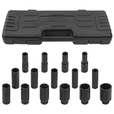 Набор головок ударных глубоких 15пр.,1/2''6гр.(10,12-17,19,21,22,24,27,30,32мм,36мм-12гр), в пластиковом кейсе Partner PA-4166D-5MPB