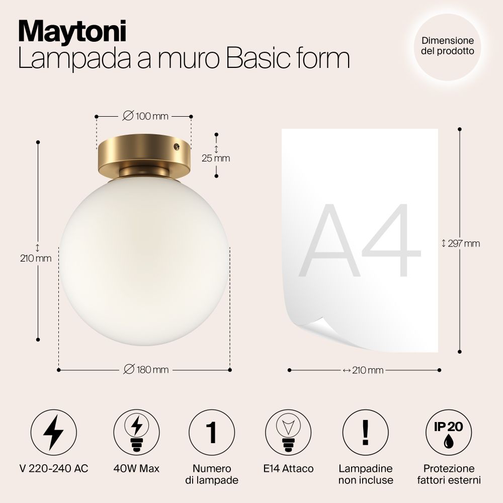 Настенный светильник (бра) Maytoni MOD321WL-01G2