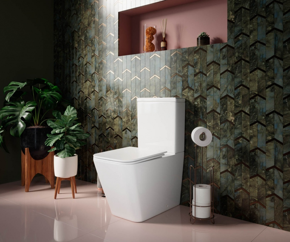 Унитаз-компакт безободковый Ceramica Nova Cubic CN1803-B с крышкой-сиденьем микролифт, белый глянец