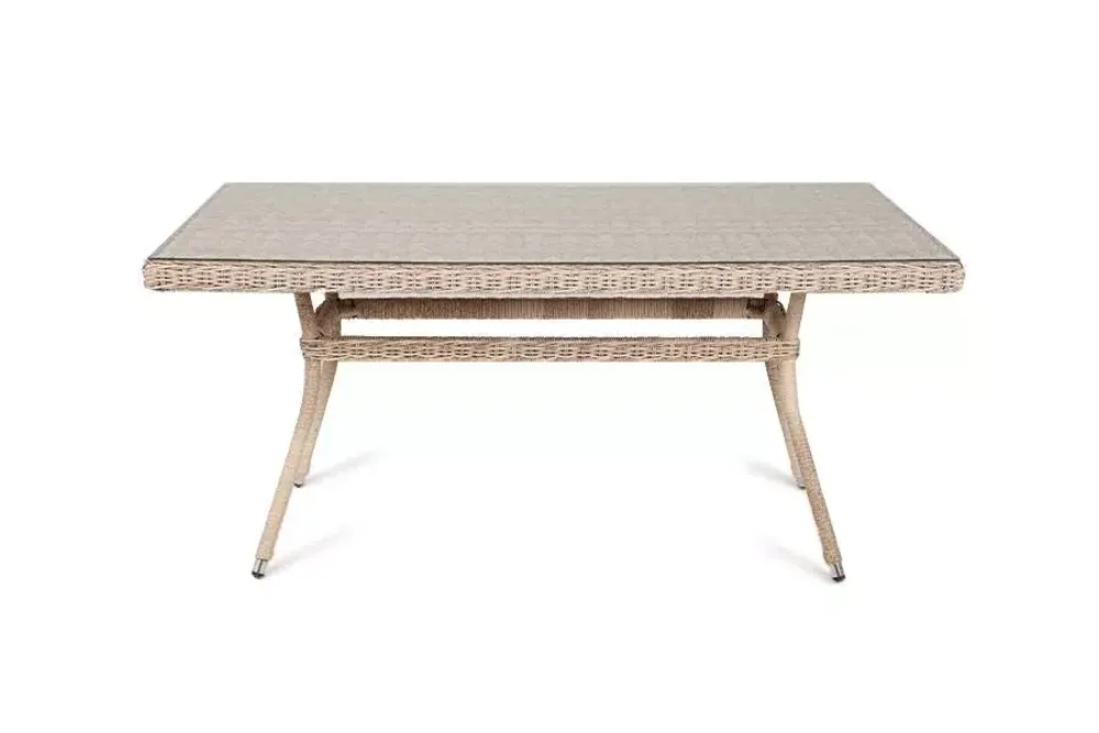 "Латте" плетеный стол из искусственного ротанга 160х90см, цвет бежевый