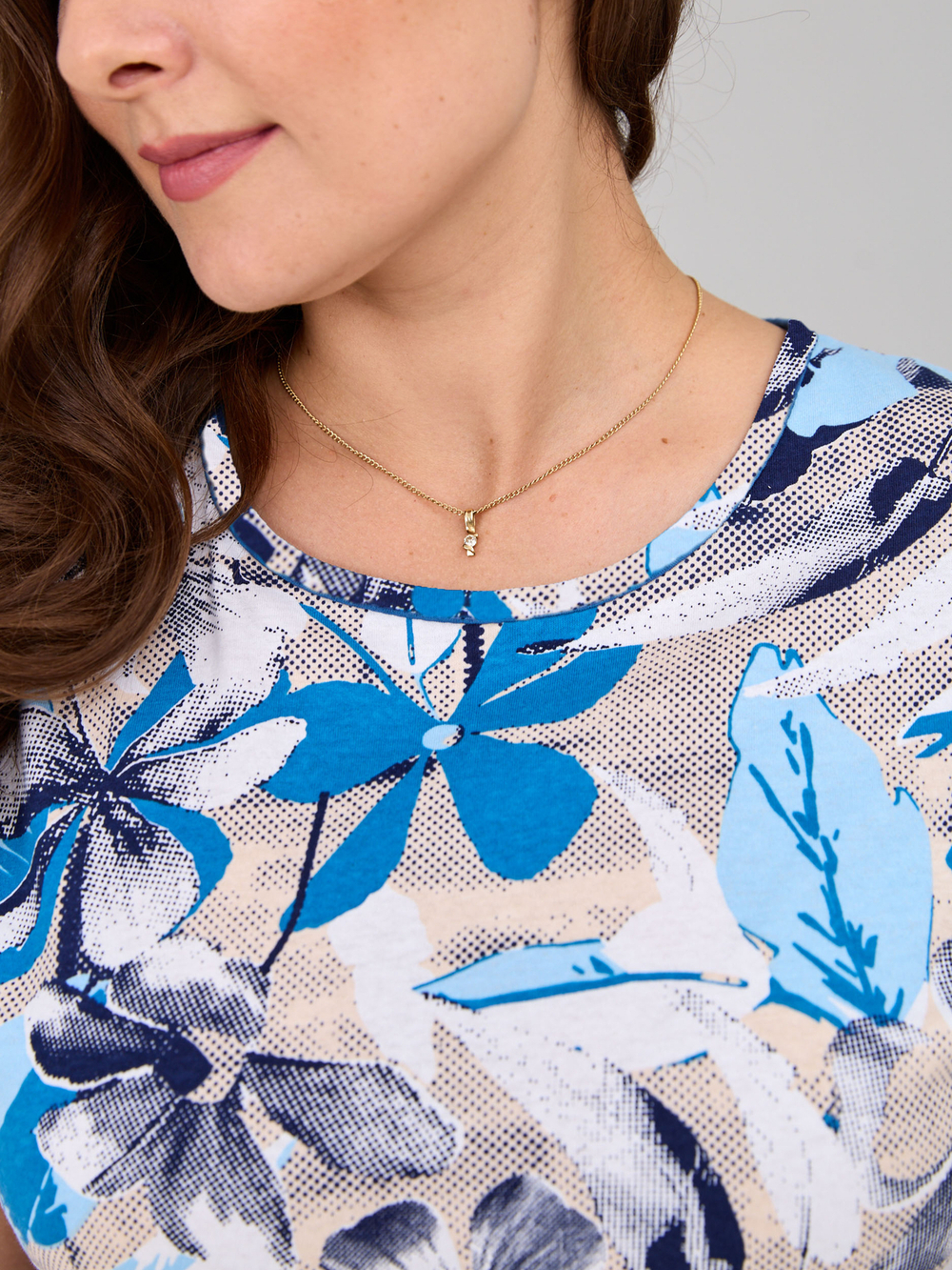 Платье П-026/индигоцветы-точки