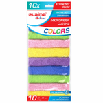 Салфетка из МИКРОФИБРЫ 30х30см комплект 10 шт. MULTI COLOUR ECONOMY 180 г/м2 LAIMA HOME (2 штуки в упаковке)
