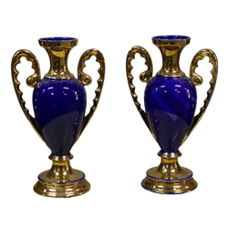 Пара амфор. Фарфор, бирюза, золото. Европа. ХХ в.