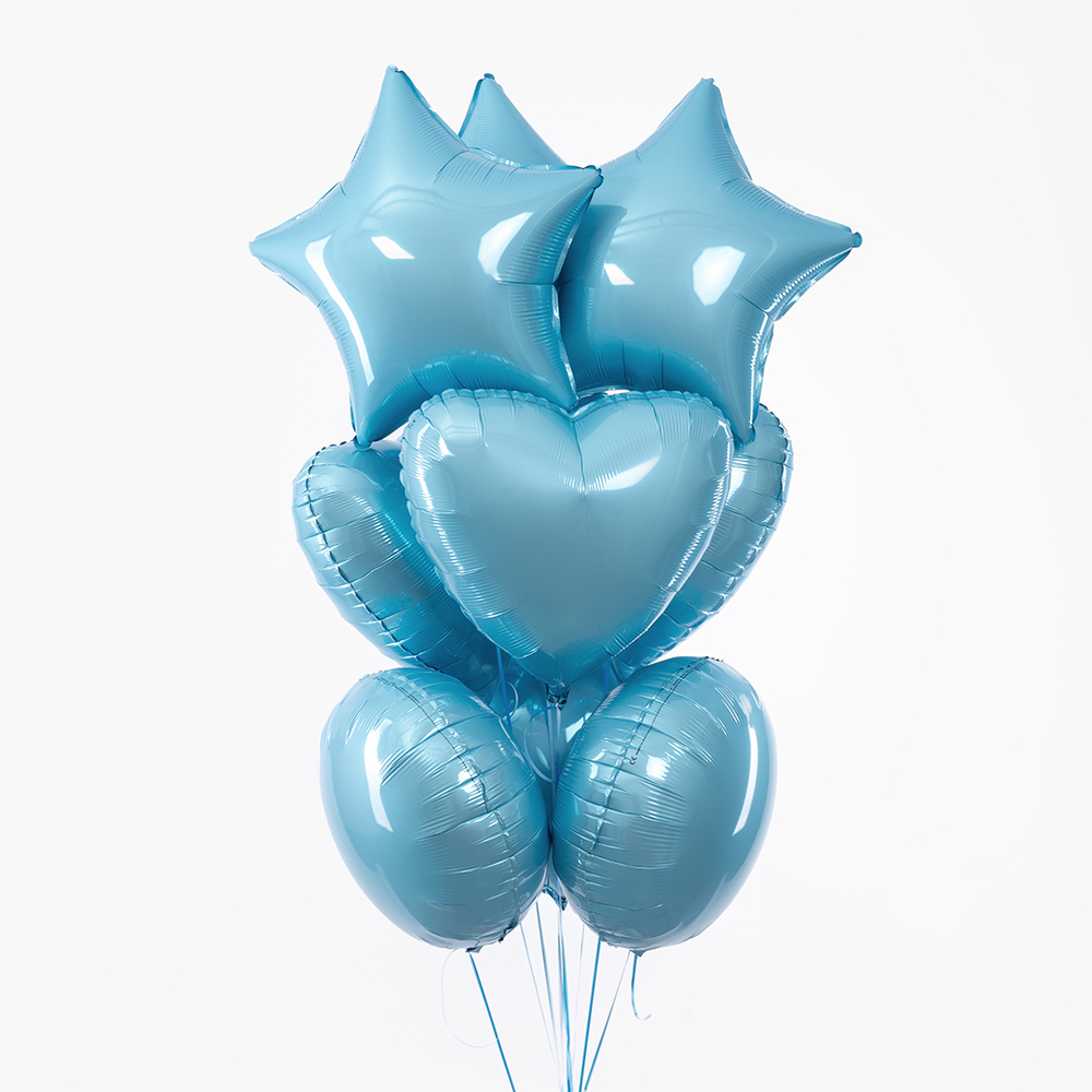 Сердце 18" Голубой, Сатин Fm