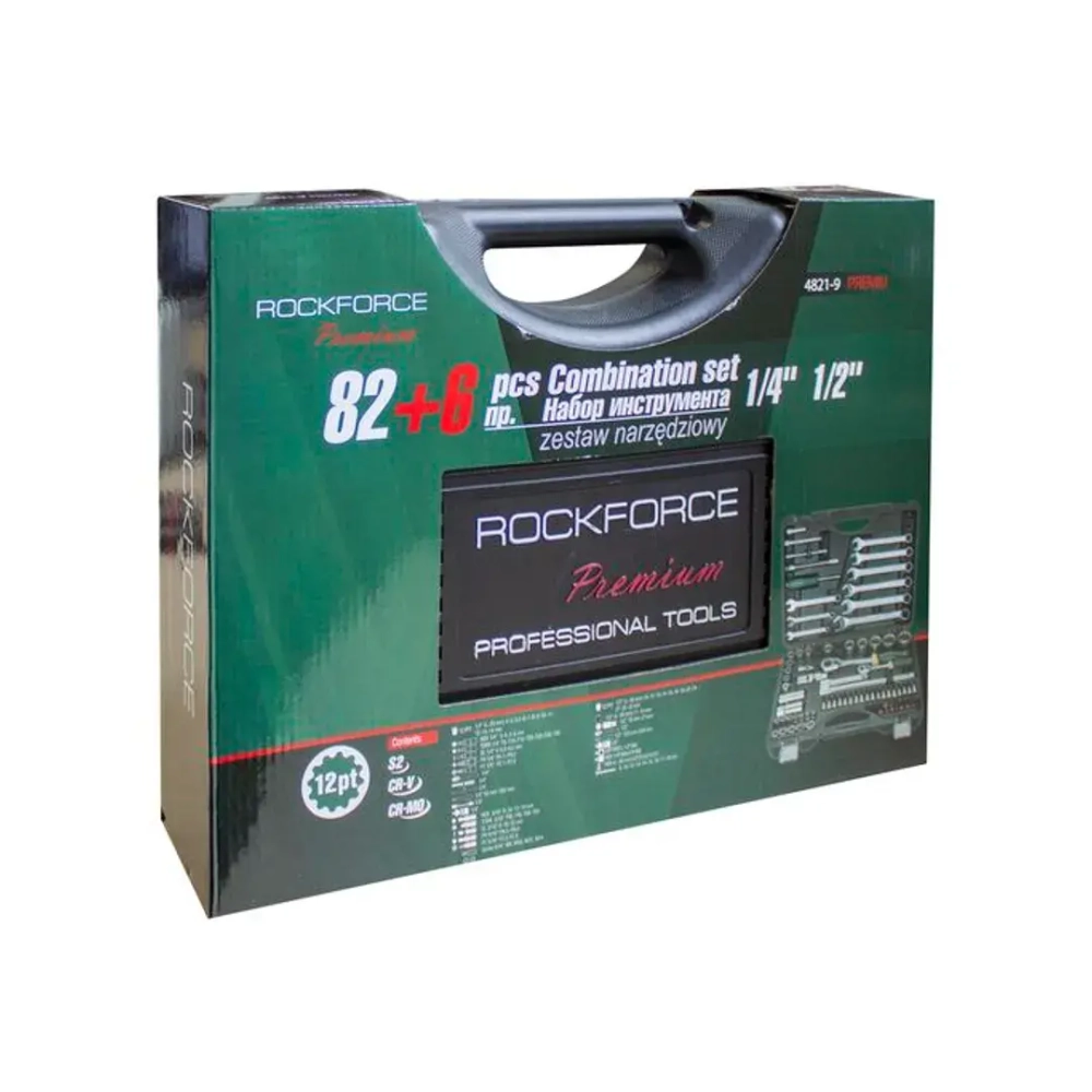 Набор инструментов 82+6пр. 1/4'',1/2''(12гр.) RockForce##Rock FORCE RF-4821-9 Premium
