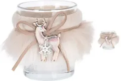 Подсвечник для чайных свечей Бэмби 6*6*7 см., белый, Koopman (DH8042920/1)