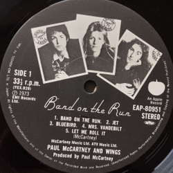 Винтажная виниловая пластинка LP Paul McCartney and Wings Band On The Run (Japan 1973) (Obi) Mrs. Vandebilt