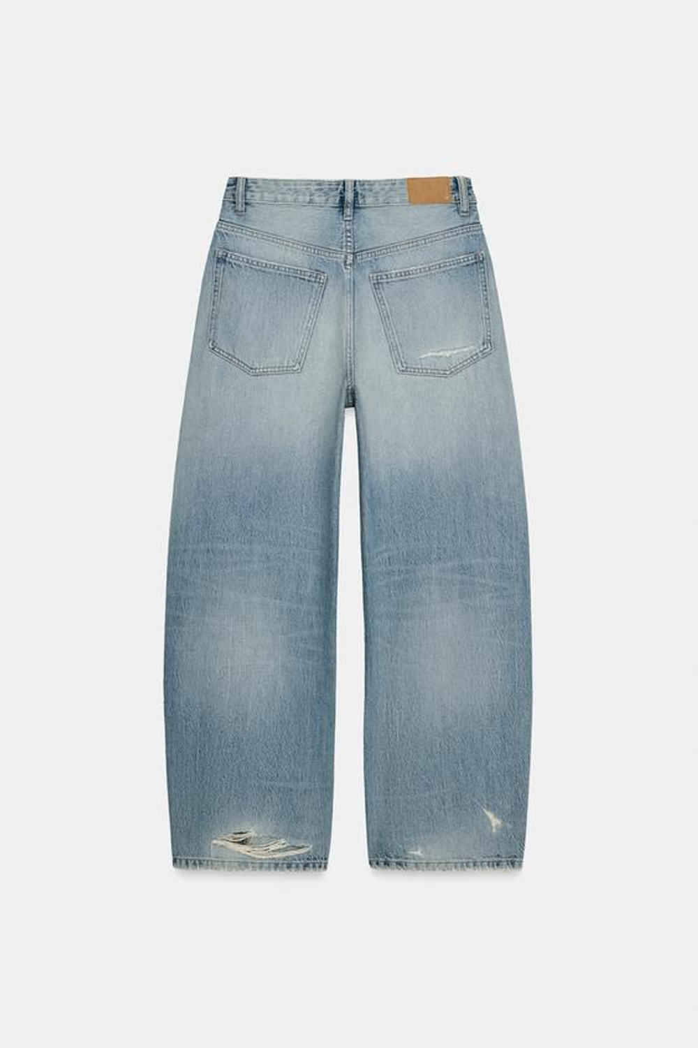 ZARA ДЖИНСЫ TRF BAGGY BALLOON СО СРЕДНЕЙ ПОСАДКОЙ, НЕБЕСНО-ГОЛУБОЙ