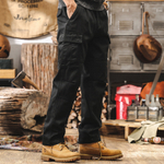 Мужские рабочие брюки в американском ретро-стиле, весенне-осенний стиль, свободные прямые тактические функциональные повседневные брюки на флисовой подкладке.