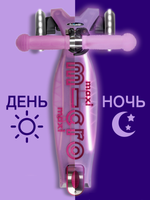 Самокат Maxi Micro Deluxe Glow Plus (светящийся) LED яркий сиреневый