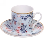 Кофейный набор 12 предметов «Paradise» (6кружек 90мл+6блюдец), голубой