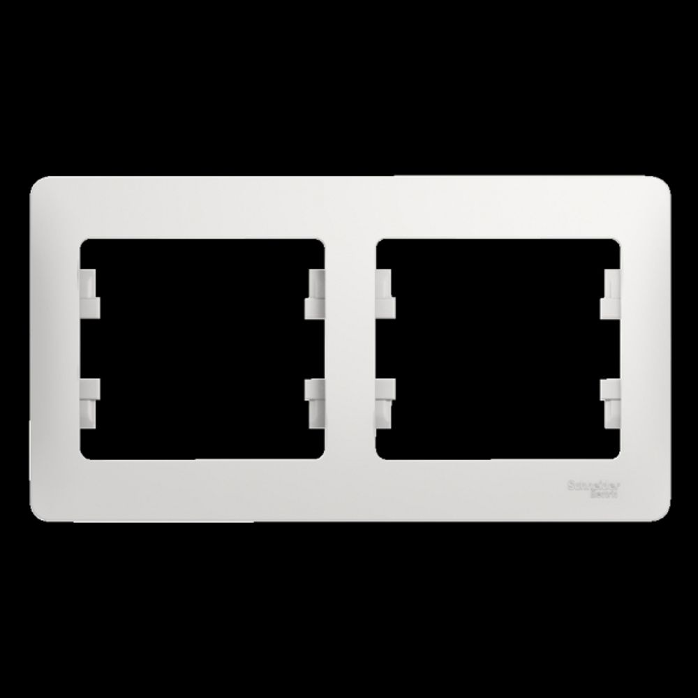 Schneider Electric Glossa Белый Рамка 2-местная горизонтальная IP20 скрытая установка GSL000102