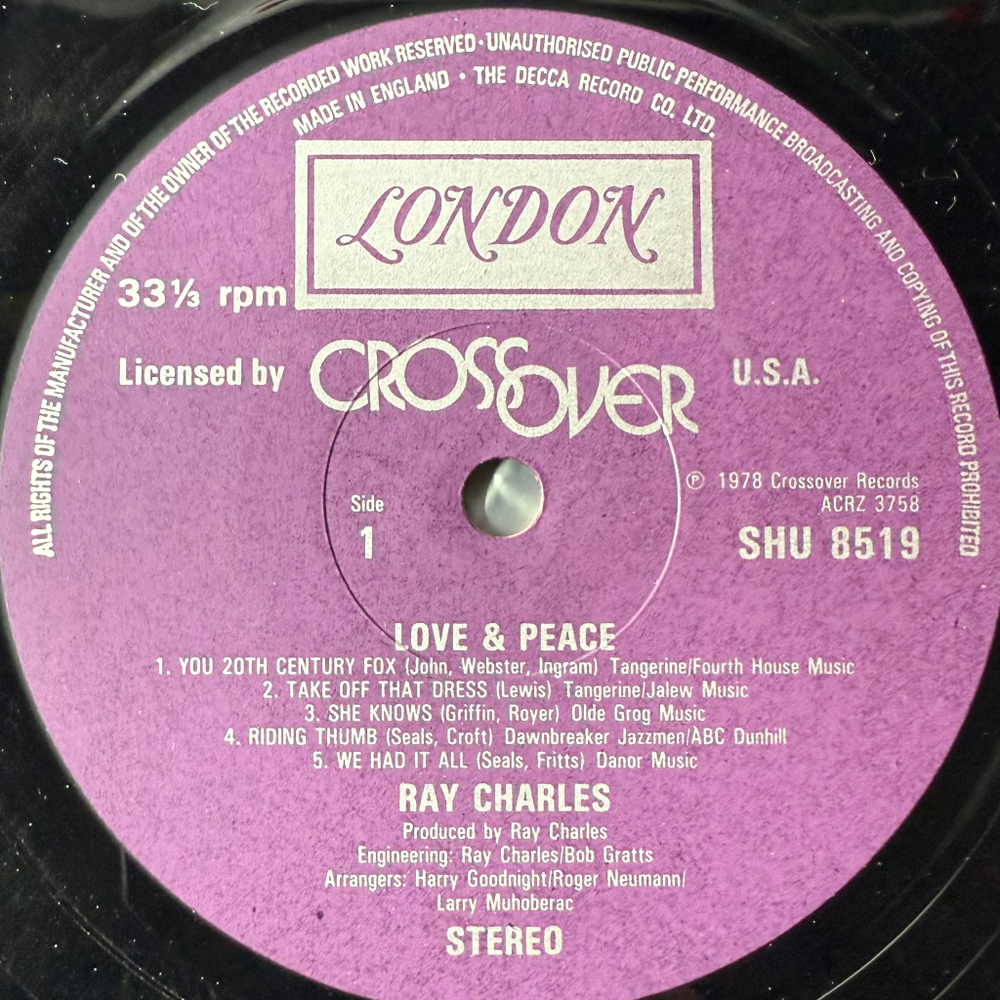 Ray Charles - Love & Peace (Англия 1978г.)