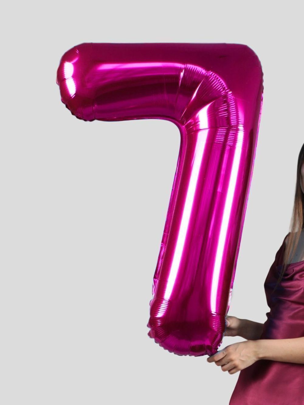 FM Шар 40" / 102 см "Цифра 7" фуксия фуше (БГ-60)  Изображение4