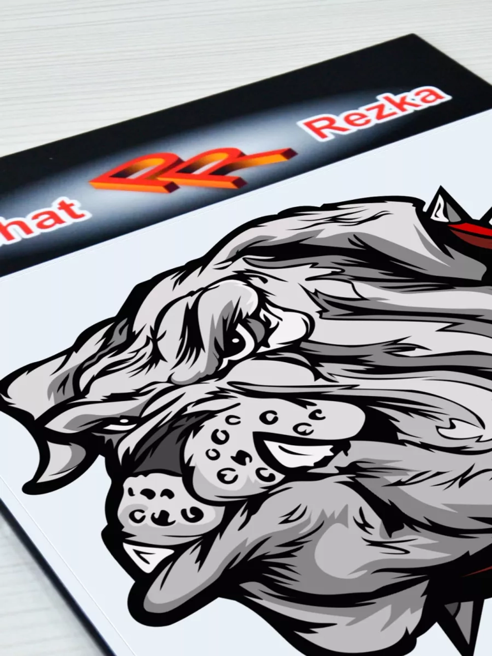 Наклейка - Бульдог в ошейнике