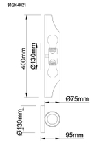 91GH-0021 Бра металлическое черное/золотое 7,5*9,5*h.40см