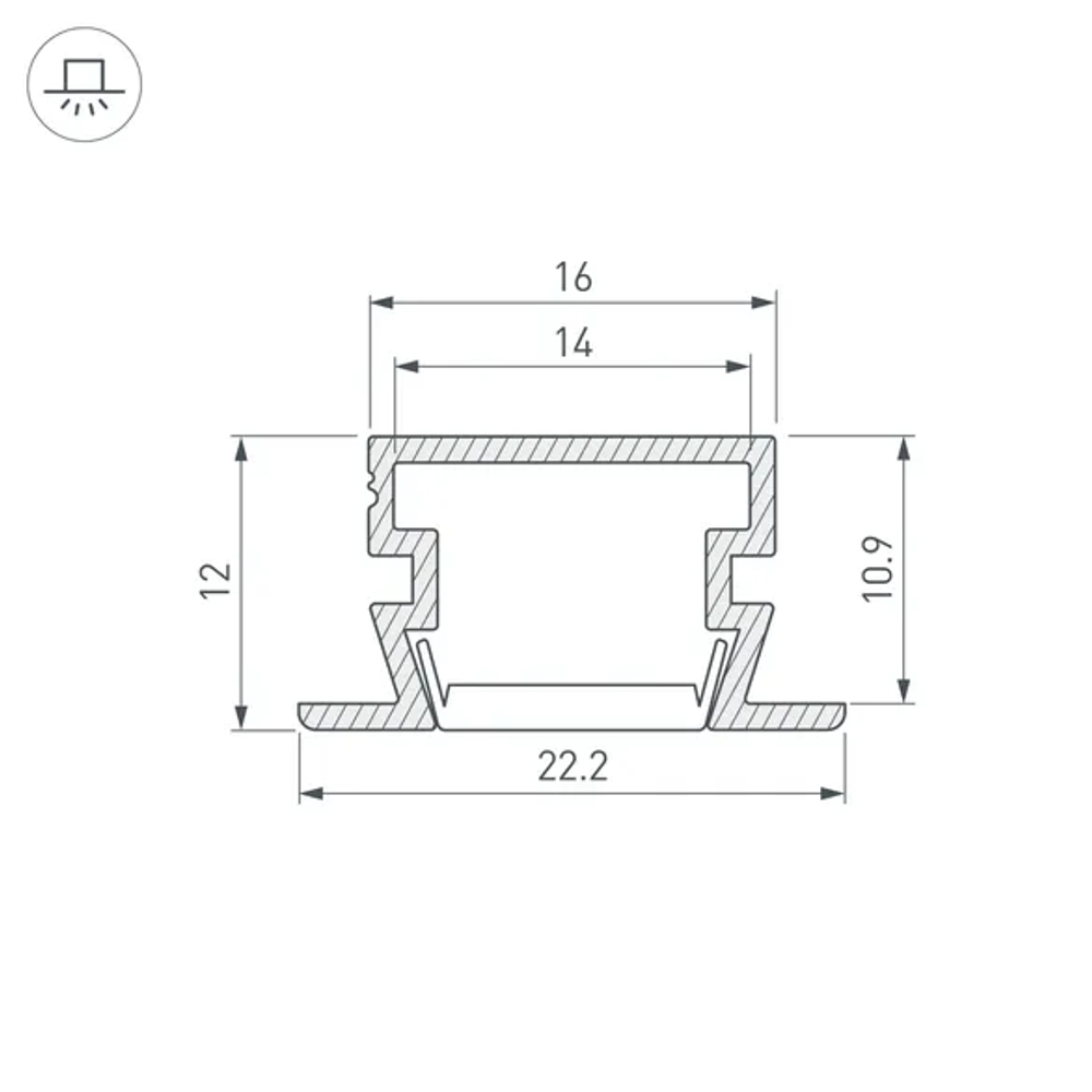 Профиль PDS-FS-3000 ANOD (Arlight, Алюминий) 040733