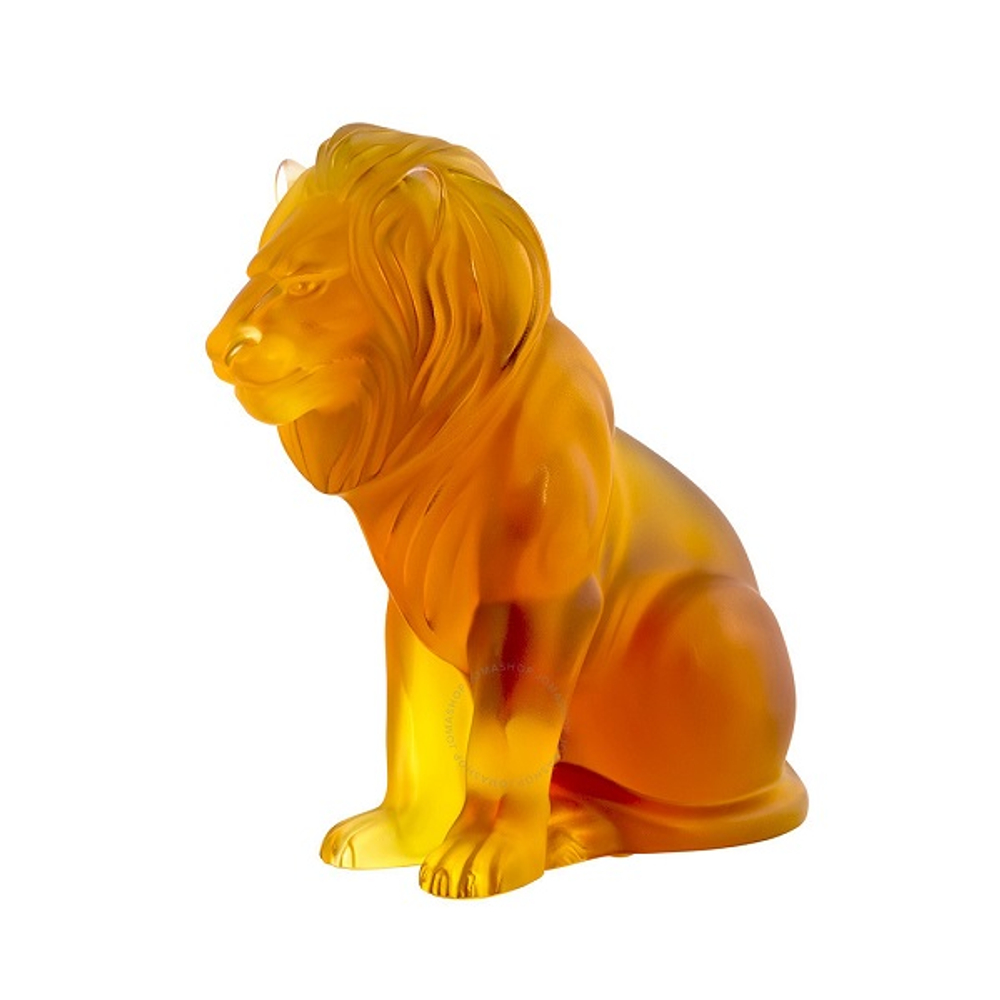 Лев Бамара янтарный Lalique