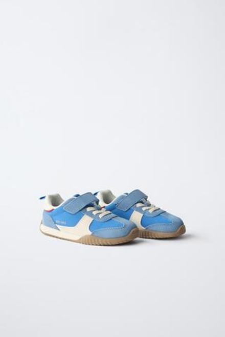 ZARA СПОРТИВНЫЕ КРОССОВКИ ИЗ ЗАМШИ, ЯРКО-СИНИЙ