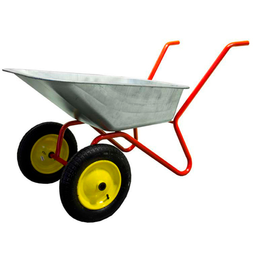 Тачка садовая оцинкованная 80л, 2 колеса (3.25-8) с подшипником---