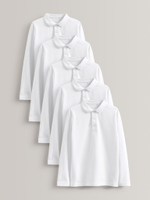 Поло с длинным рукавом школьное для мальчика Next C02-481, 5 шт., Белый