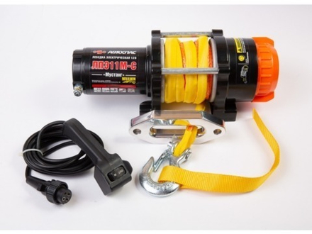 ЛЕБЕДКА ЛПЭ11М-С "МУСТАНГ" ЭЛЕКТРИЧЕСКАЯ 12В С СИНТЕТИЧЕСКИМ ТРОСОМ