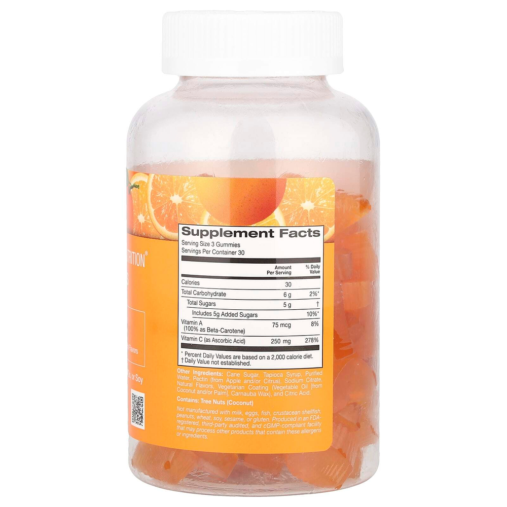 California Gold Nutrition, жевательный витамин C, 250 мг, с витамином A из 100% бета-каротина, 90 вегетарианских жевательных таблеток