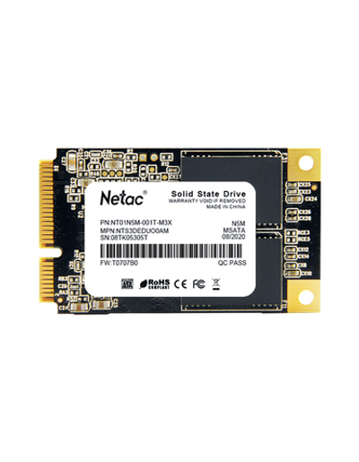 Netac SSD N5M 1TB mSATA SATAIII 3D NAND, R/W up to 560/520MB/s, TBW 560TB, 3y wty