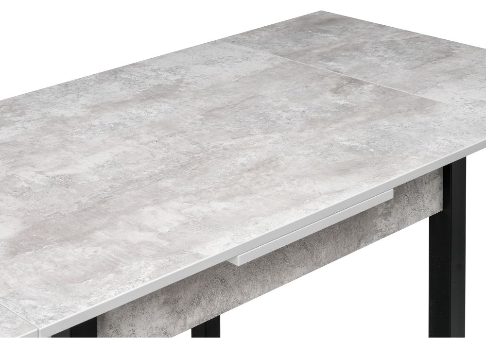 Стол Форли 90(150)х67х77 бетон / черный матовый