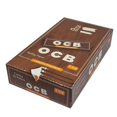 Бумага для сигарет блок "OCB" Virgin 1 1/4 78mm Unbleached 50л*25шт.