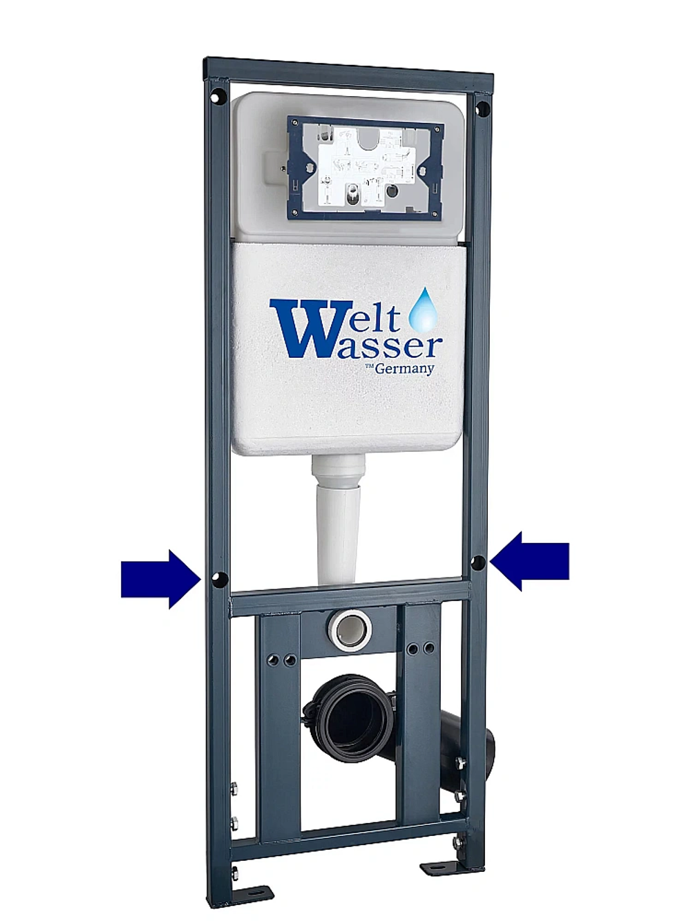 Унитаз подвесной WeltWasser MARBERG 410 + GELBACH 043 MT-BL + MAR 410 RD MT-BL черный матовый, безободковый, с крышкой микролифт, слив-торнадо, с инсталляцией и черной матовой кнопкой