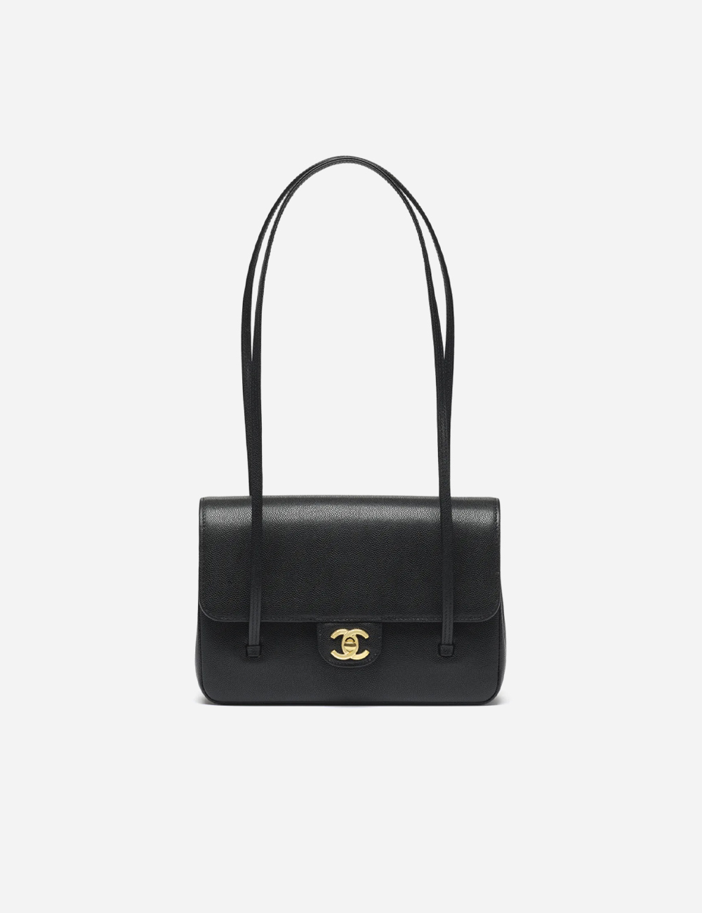 Сумка Chanel Small Flap Bag Grained Shiny Calfskin & Gold-Tone Metal "Black"