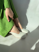 Женские летние мюли из натуральной кожи белого цвета