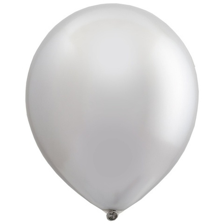 Воздушные шары Весёлая Затея, хром серебро, 25 шт. размер 12" #1102-1815