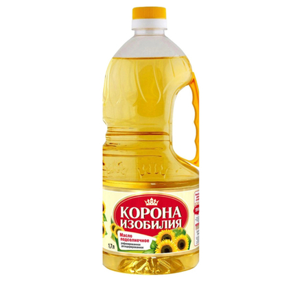 Масло подсолнечное Корона Изобилия рафинированное дезодорированное, 1.7л