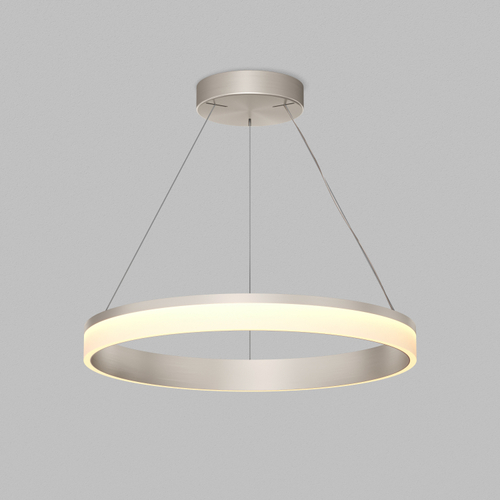 Подвесной светильник RING, ?600 мм, LED, 38Вт, 3000К, алюминий+акрил, сатин. никель